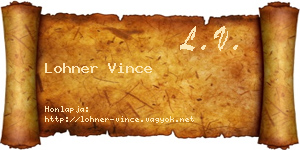 Lohner Vince névjegykártya